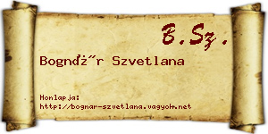 Bognár Szvetlana névjegykártya