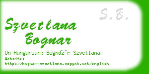 szvetlana bognar business card